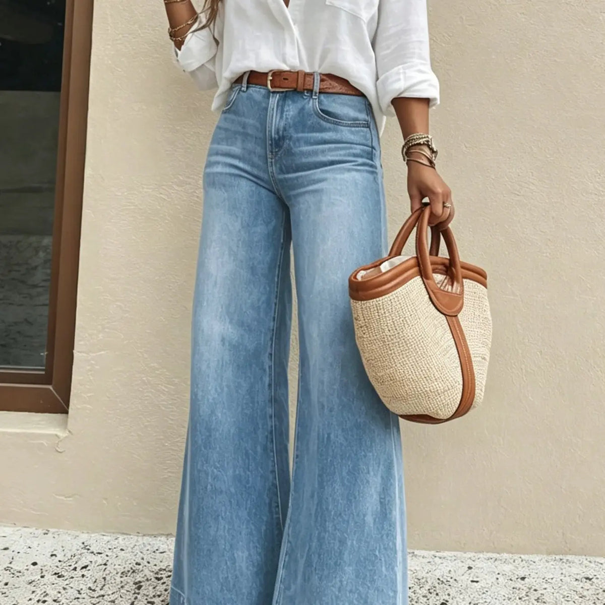 High-Waist Relaxed Jeans with Slight Stretch - original gallery 9