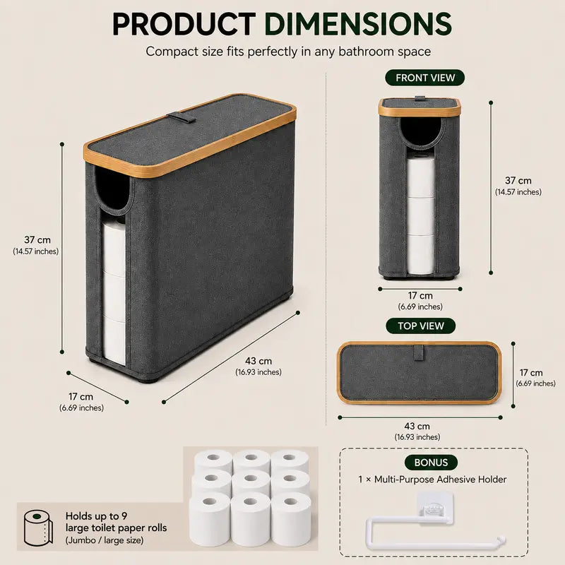 MAYSTAR Foldable Toilet Paper Storage Basket — detail view 1