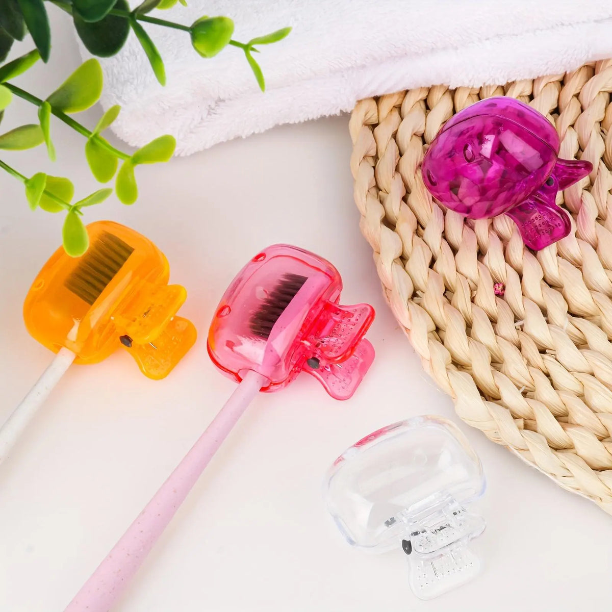 Travel Toothbrush Head Covers, 5-Piece Multicolor Set — detail view 3