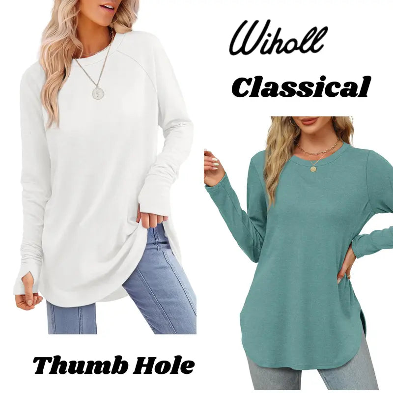 Long-Sleeve Tunic Top with Thumbhole Cuffs - original gallery 8