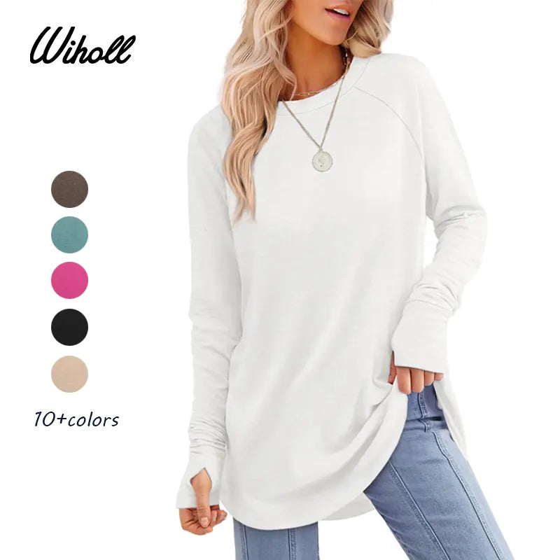 Long-Sleeve Tunic Top with Thumbhole Cuffs - original gallery 1