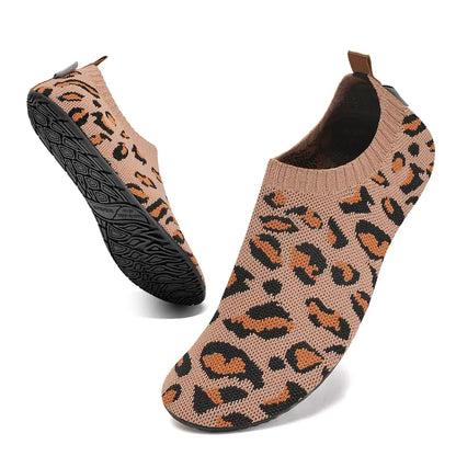 Leopard Barefoot Aqua Shoes with Flexible Rubber Soles - original gallery 1