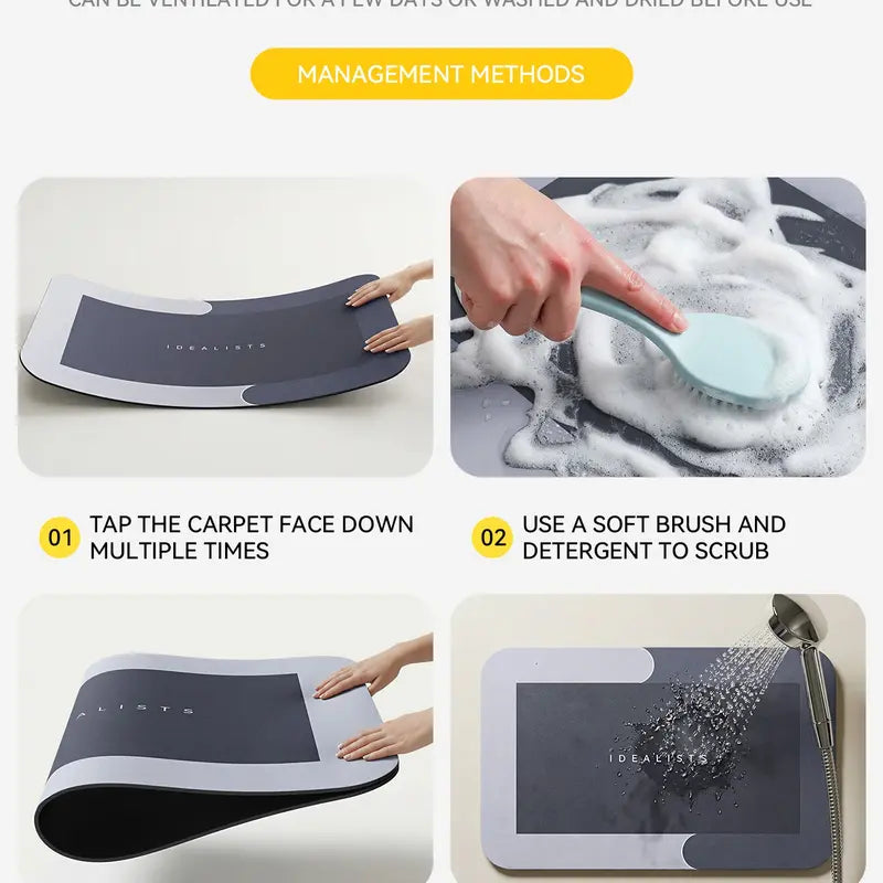 Diatomite Bathroom Floor Mat, 40 × 60 cm — detail view 4