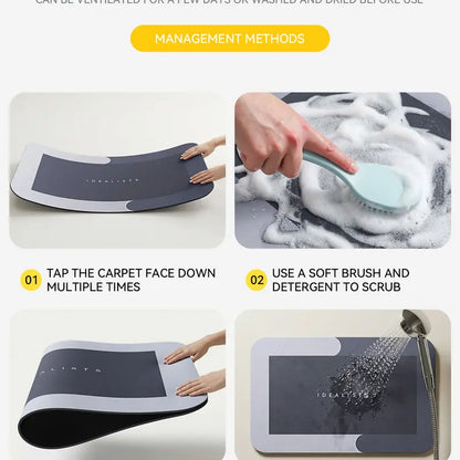 Diatomite Bathroom Floor Mat, 40 × 60 cm — detail view 4