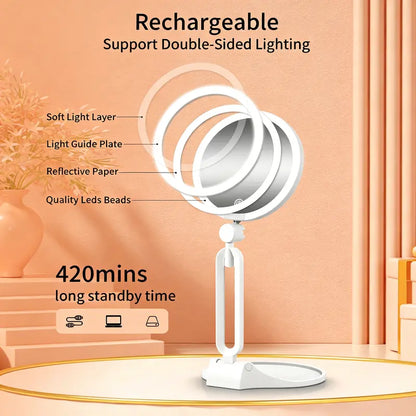 Rechargeable 30X and 1X Lighted Magnifying Mirror — detail view 1