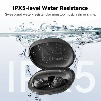 Compact Wireless Earbuds with Charging Case — Black - original gallery 6