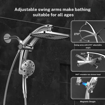 Magnetic Dual Shower Head Kit, Silver — detail view 4