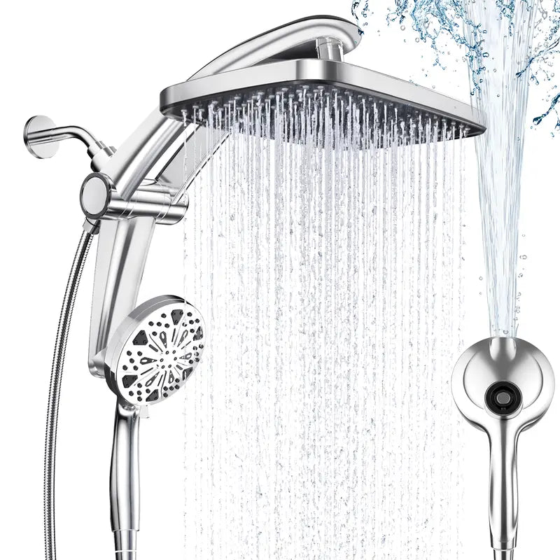 Magnetic Dual Shower Head Kit, Silver — product view
