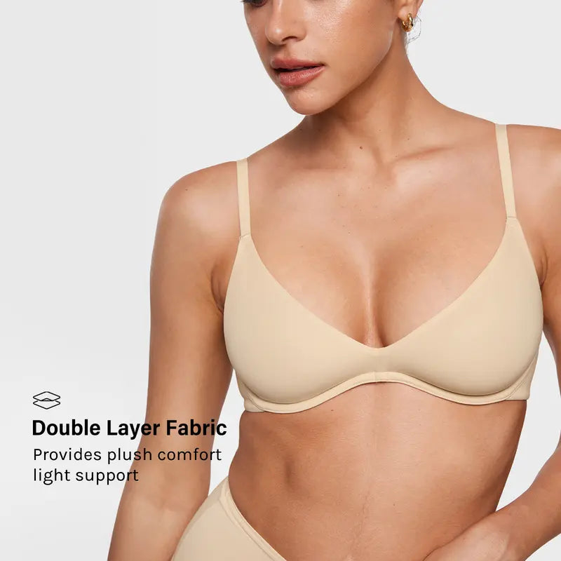 Unlined Plunge Underwire Bra - original gallery 4