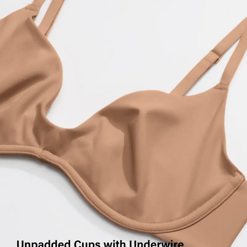 Unlined Plunge Underwire Bra - original gallery 3