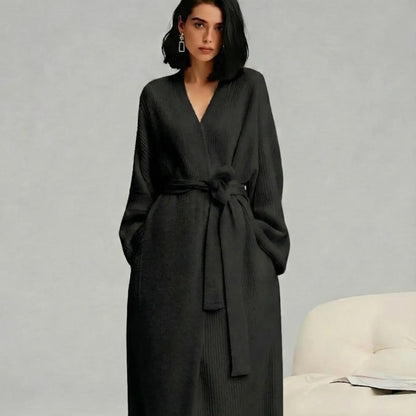 Long Double-Sided Fleece Lounge Robe - original gallery 6