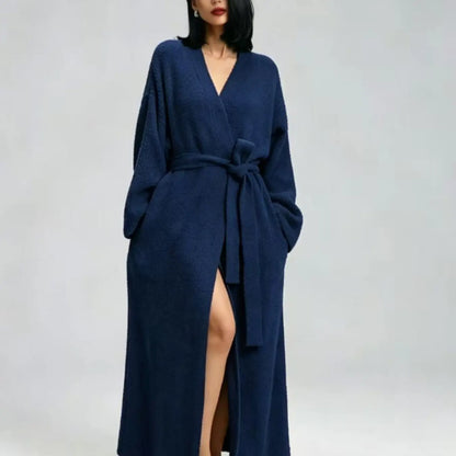 Long Double-Sided Fleece Lounge Robe - original gallery 4