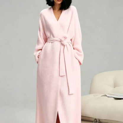 Long Double-Sided Fleece Lounge Robe - original gallery 3