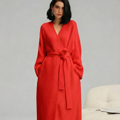 Long Double-Sided Fleece Lounge Robe - original gallery 5