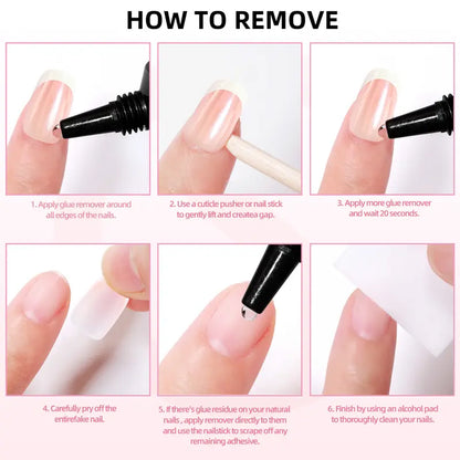 Press-On Nail Set — Soft Blush Matte or Pink & White - original gallery 6
