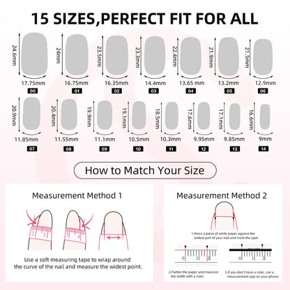 Press-On Nail Set — Soft Blush Matte or Pink & White - original gallery 5