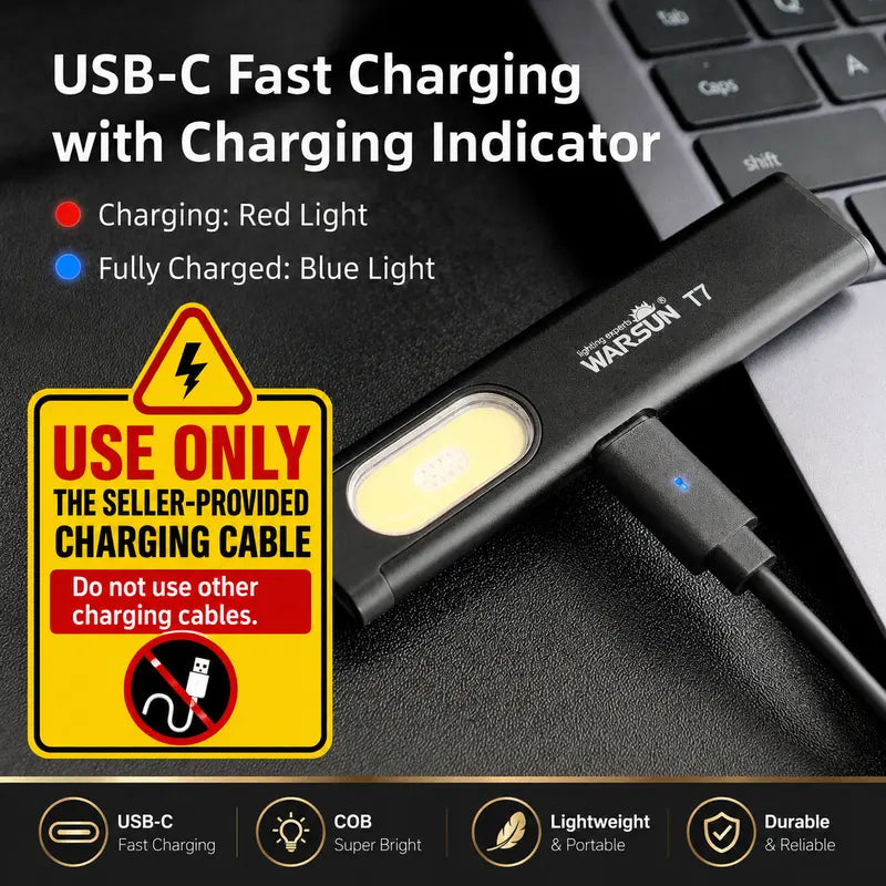 WARSUN T7 Rechargeable Magnetic Pocket Work Light - original gallery 4