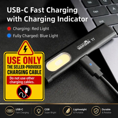 WARSUN T7 Rechargeable Magnetic Pocket Work Light - original gallery 4