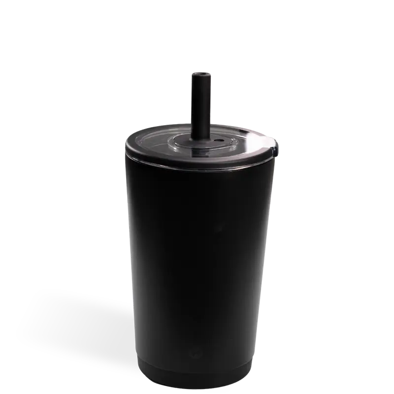 Black Vacuum-Insulated Straw Tumbler - Black