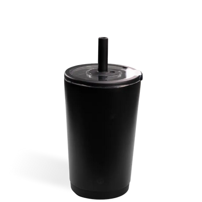 Black Vacuum-Insulated Straw Tumbler - Black