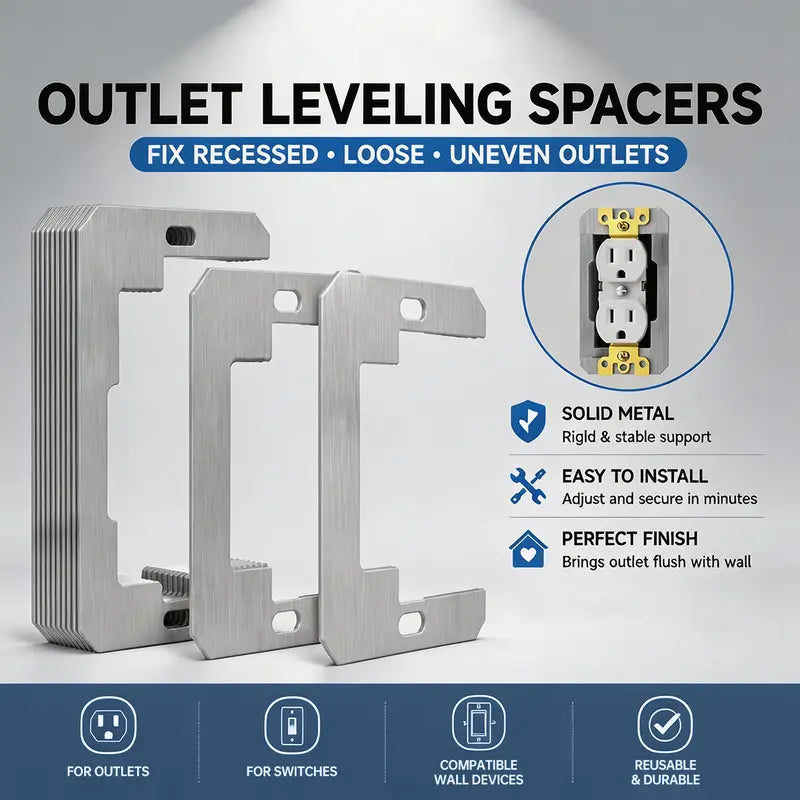 Metal Electrical Outlet Leveling Spacers — 5-Pack - original gallery 2