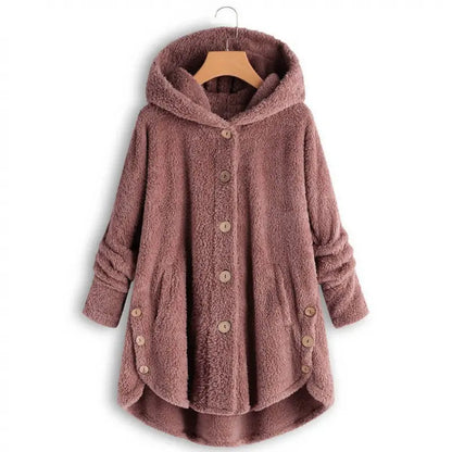 Plush Button-Front Winter Coat - original gallery 2