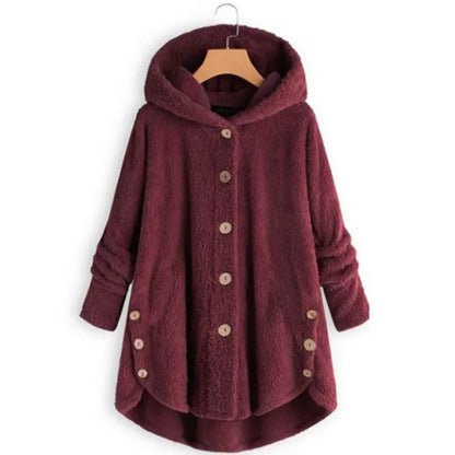 Plush Button-Front Winter Coat - original gallery 3