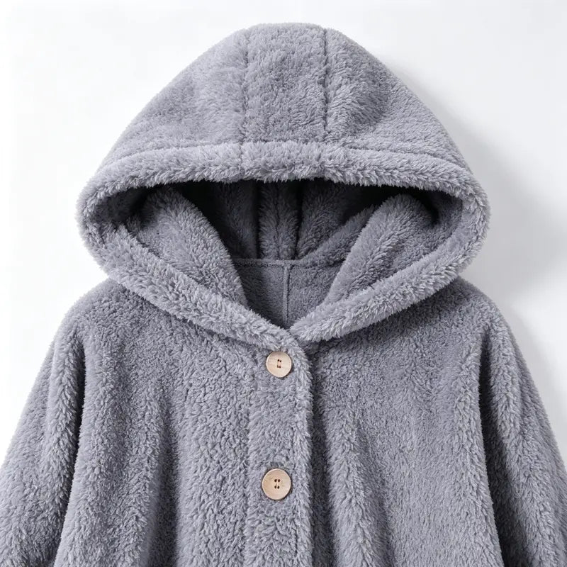 Plush Button-Front Winter Coat - original gallery 6