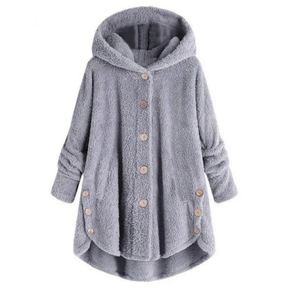 Plush Button-Front Winter Coat - original gallery 1