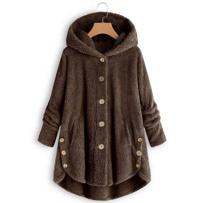Plush Button-Front Winter Coat - original gallery 5