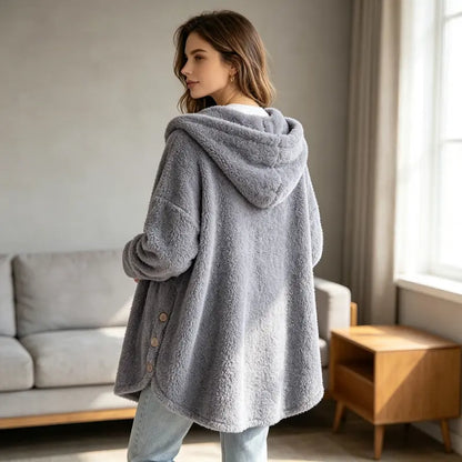Plush Button-Front Winter Coat - original gallery 9