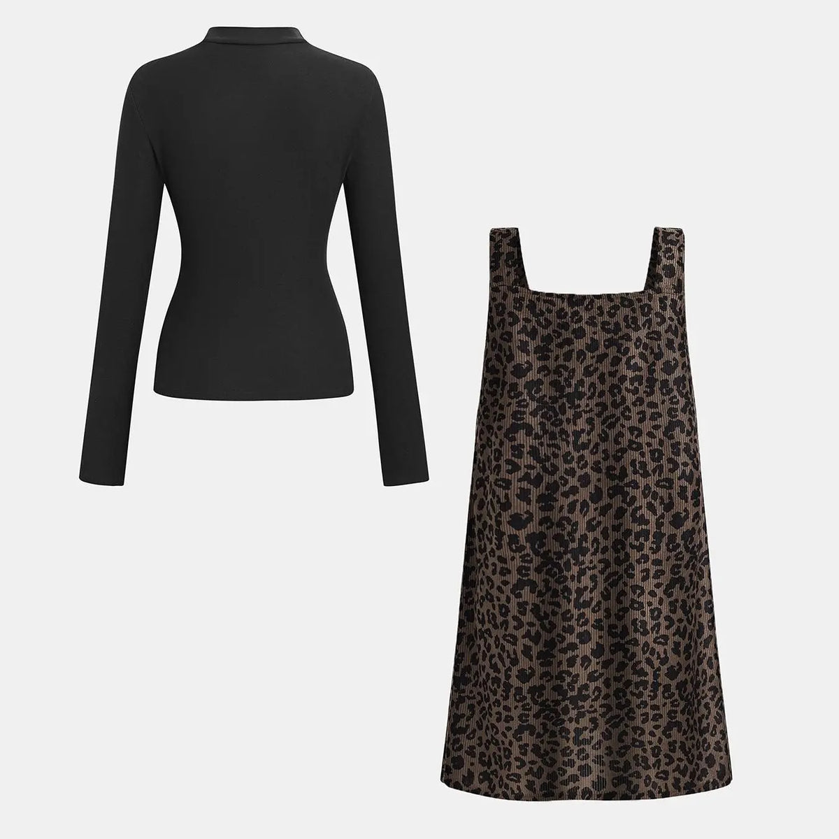 Leopard Mini Dress & Long-Sleeve Top — Two-Piece Outfit - original gallery 7