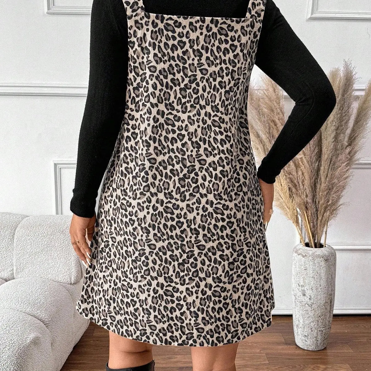 Leopard Mini Dress & Long-Sleeve Top — Two-Piece Outfit - original gallery 6