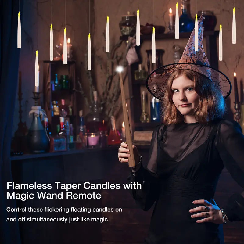 Floating LED Candles with Magic Wand Remote — 12 Pack - original gallery 3