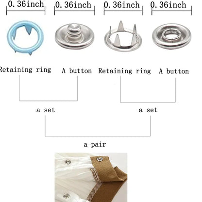 100-Piece Metal Snap Fastener Kit with Hand Pliers - original gallery 4