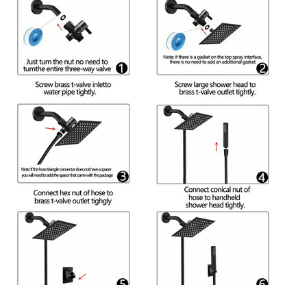6-Inch Square Rainfall and Handheld Shower Kit — detail view 4