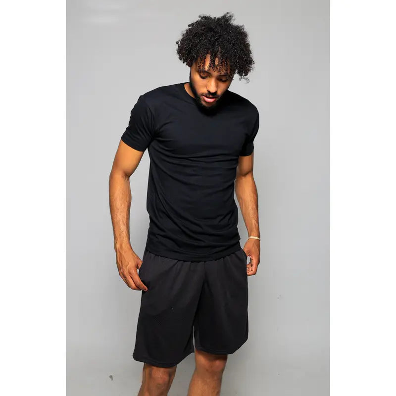 Slim-Fit Crewneck Tees — 3-Pack - Black