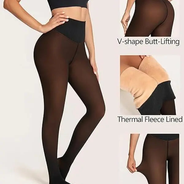 Fleece-Lined Closed-Foot Winter Tights - original gallery 3