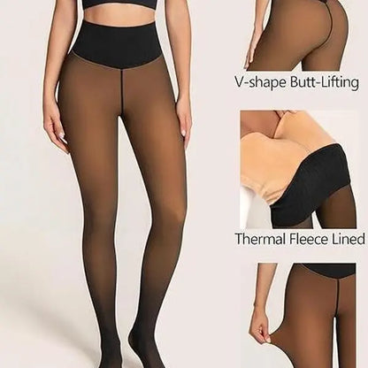 Fleece-Lined Closed-Foot Winter Tights - original gallery 1