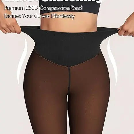 Fleece-Lined Closed-Foot Winter Tights - original gallery 4