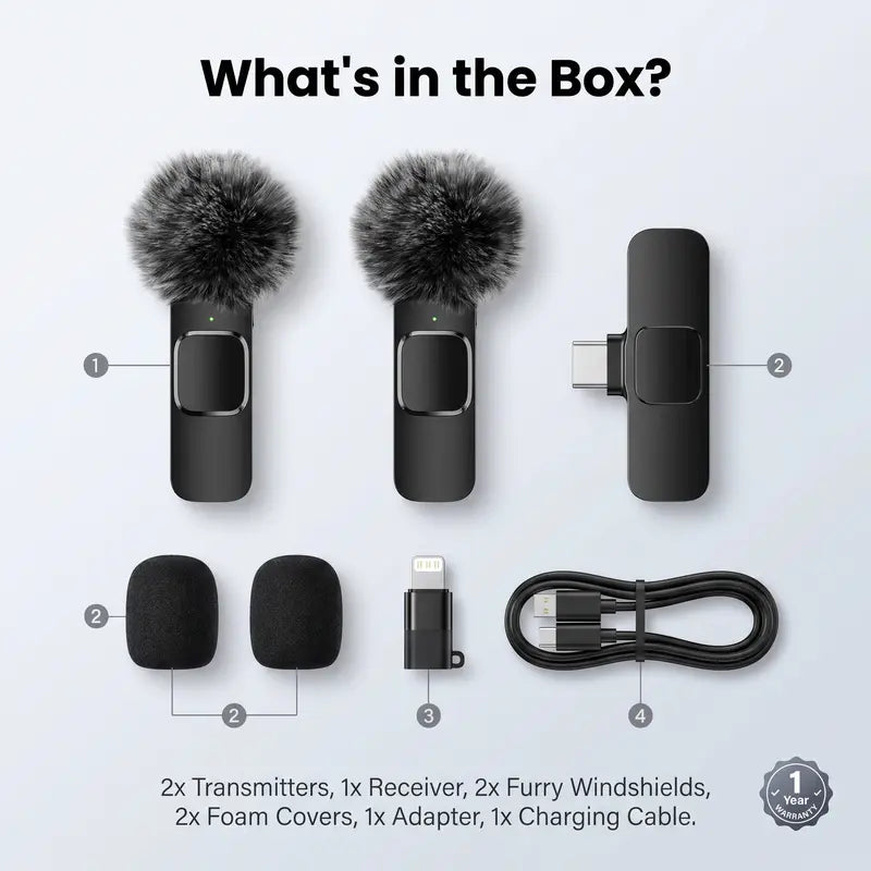 Dual Wireless Lavalier Microphones — Black - original gallery 8