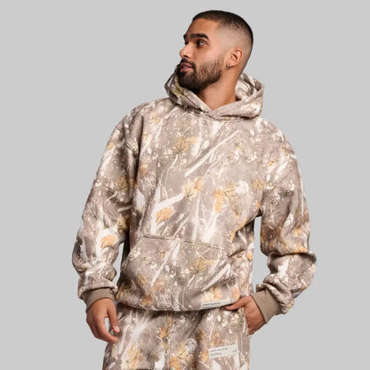 Oversized Camo Fleece Hoodie with Double-Lined Hood - original gallery 8