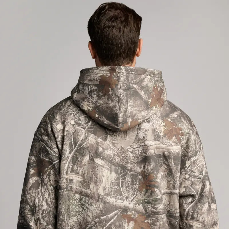 Oversized Camo Fleece Hoodie with Double-Lined Hood - original gallery 5