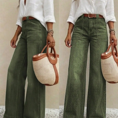 Vintage-Wash Stretch Wide-Leg Jeans - original gallery 5