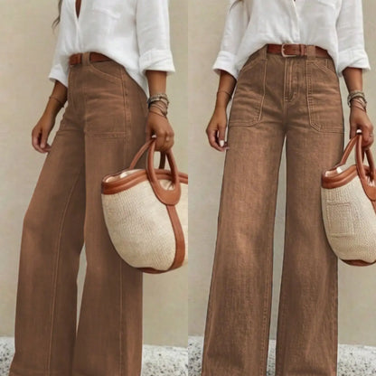 Vintage-Wash Stretch Wide-Leg Jeans - original gallery 6