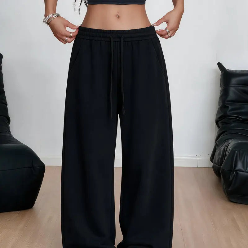 Cotton-Blend Wide-Leg Drawstring Pants — 2-Pack - original gallery 4