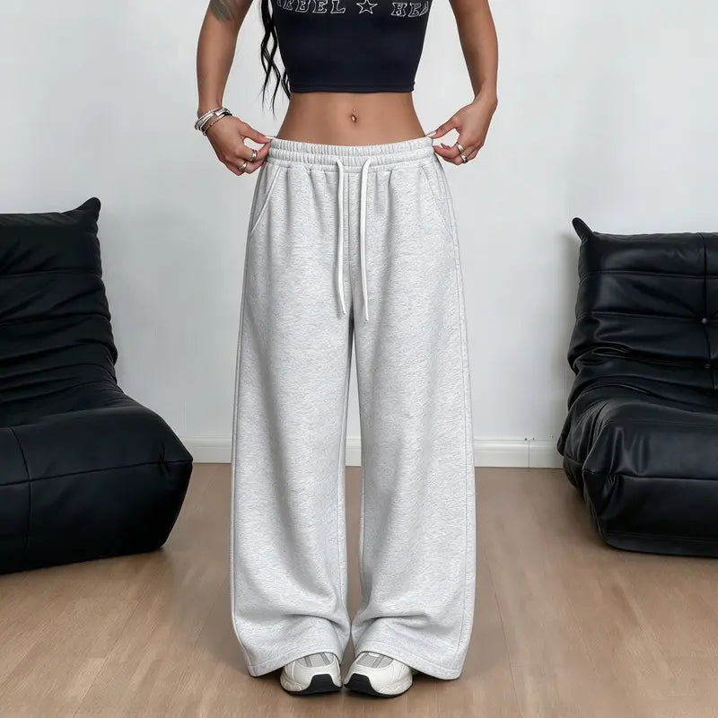 Cotton-Blend Wide-Leg Drawstring Pants — 2-Pack - Off-white