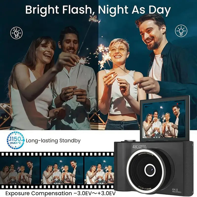 Flip-Screen Pocket Digital Camera — Mystic Black - original gallery 6