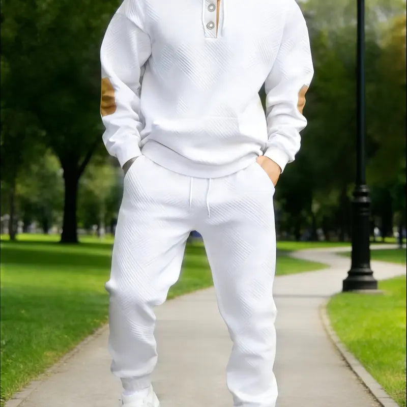 Textured Fleece Hoodie and Sweatpants Set - original gallery 1