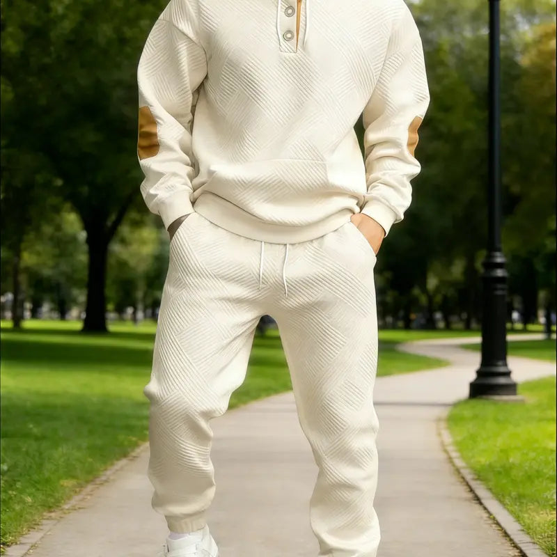 Textured Fleece Hoodie and Sweatpants Set - original gallery 2